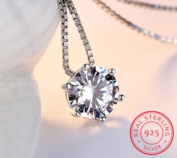 1 Carat D Colour Moissanite Pendant Necklace