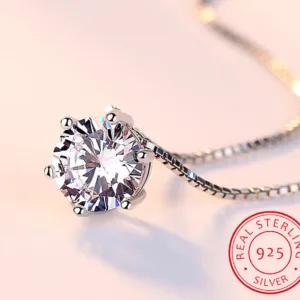 1 Carat D Colour Moissanite Pendant Necklace