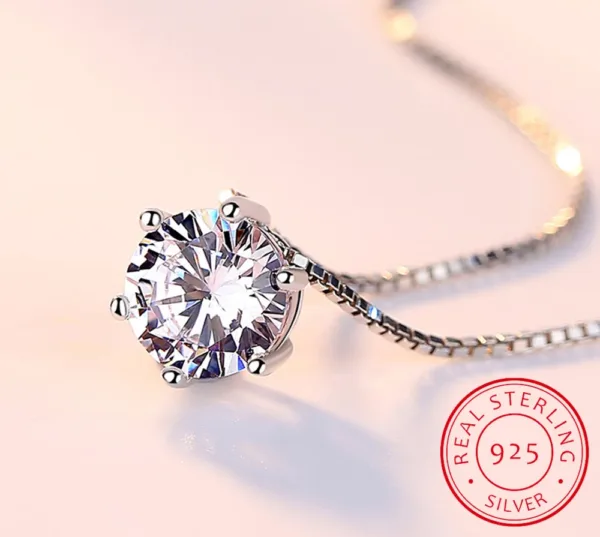 1 Carat D Colour Moissanite Pendant Necklace